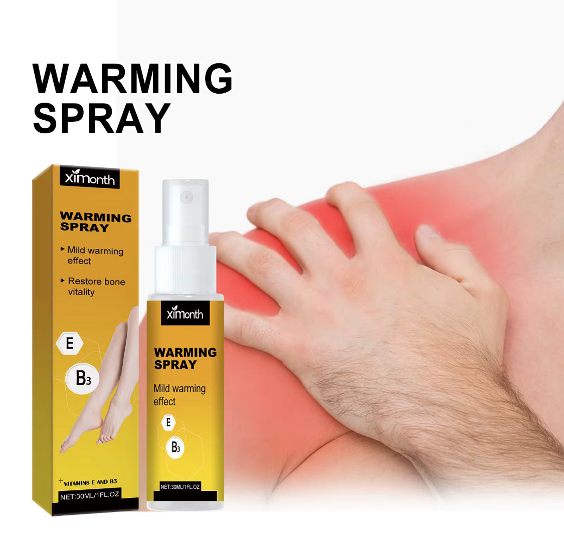 Spray Chauffant Ximonth – Soulagement Naturel des Douleurs Osseuses et Articulaires